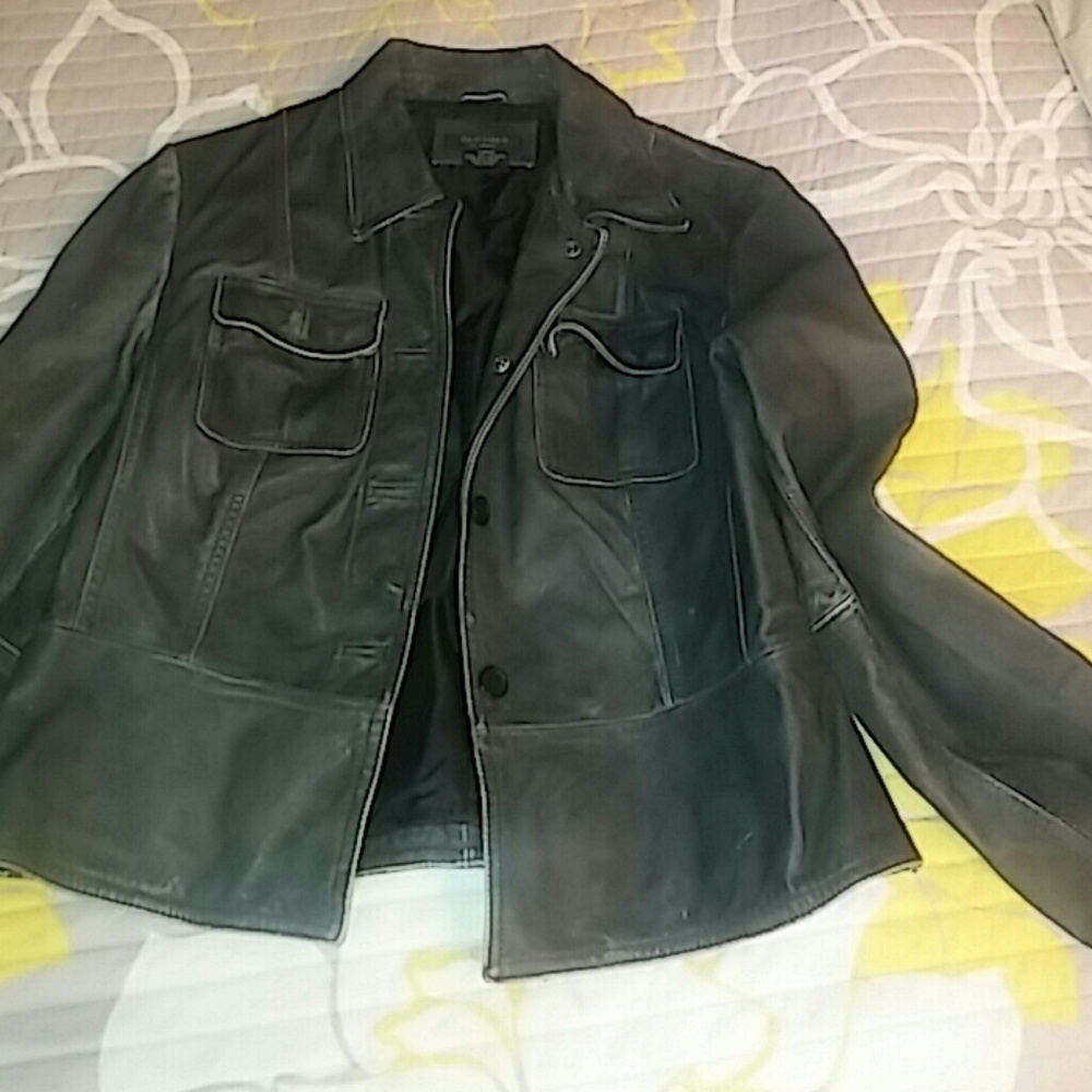 Learher jacket bomber style Size L